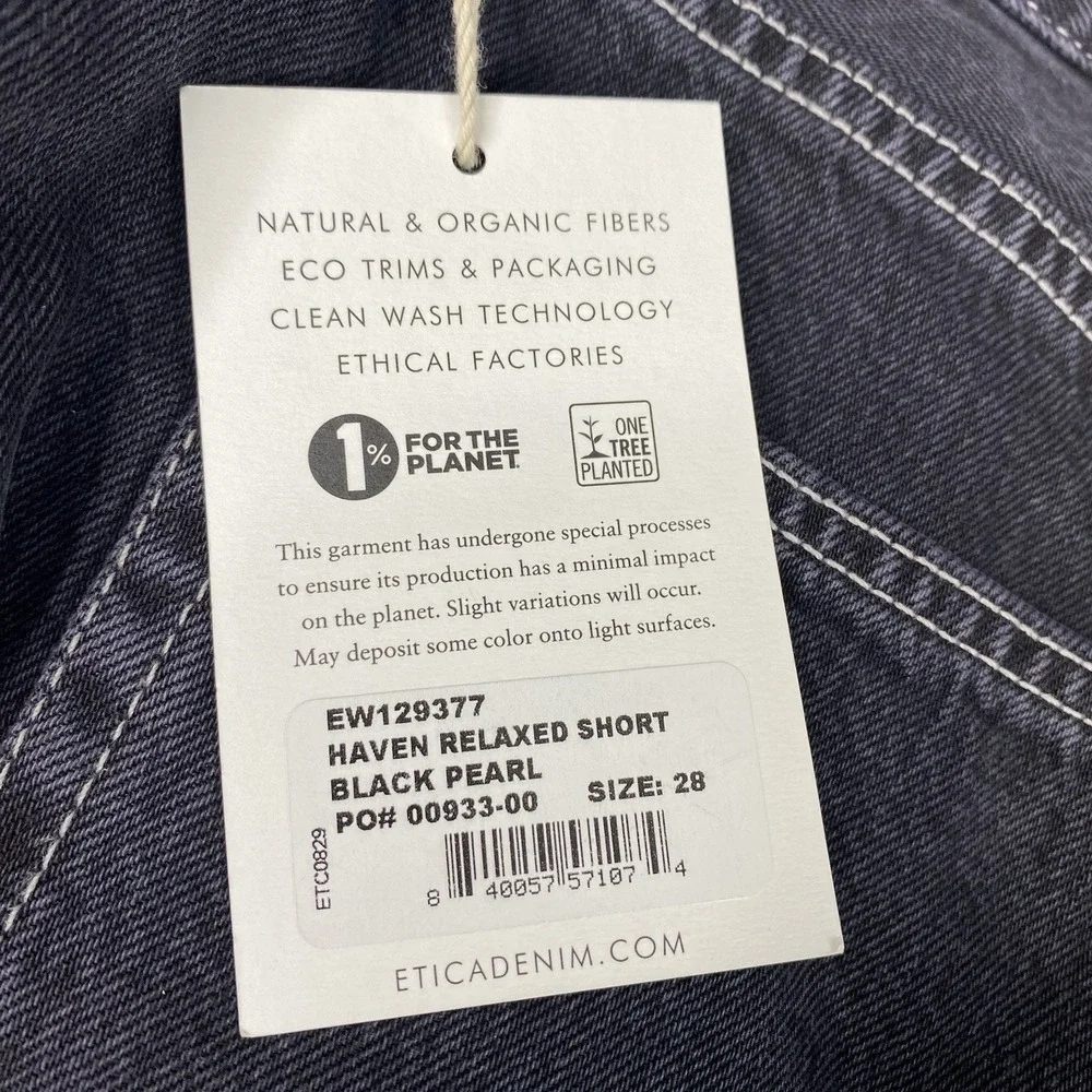 Etica Women Sz 28 Haven Relaxed Button Fly Shorts Cut-off Distressed Black Pearl